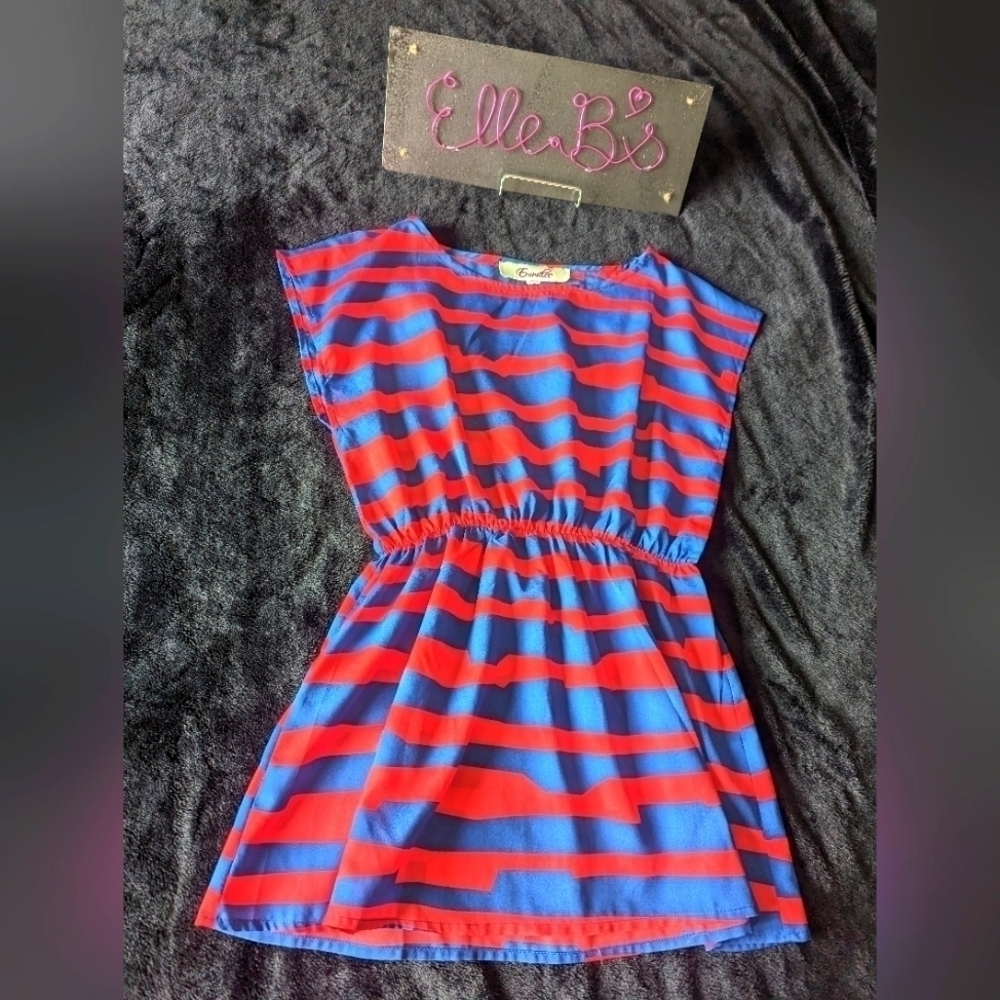 EUC Emmelee Navy/Red Striped Top S